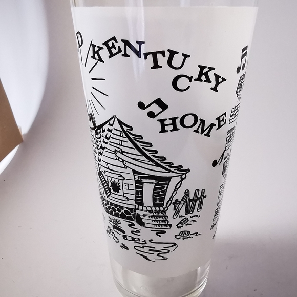 Vintage My Old Kentucky Home Drinking Glass with Sheet Music - Picture 4 of 15
